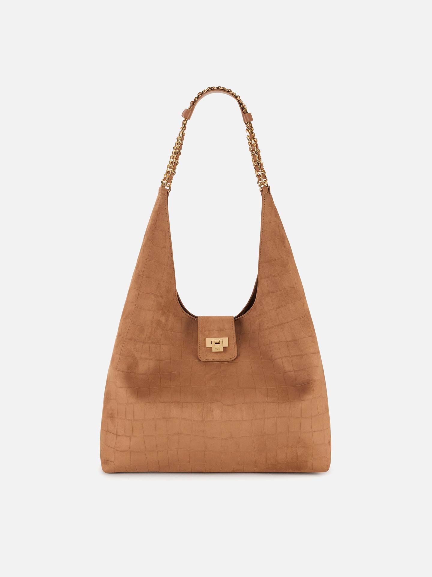 Mala de Ombro Efeito Camurça