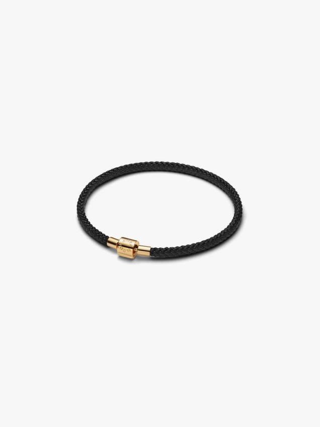 Pulseira Cordão Preto Brilhante