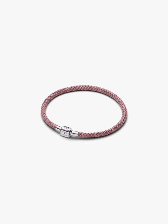 Pulseira Cordão Rosa Brilhante