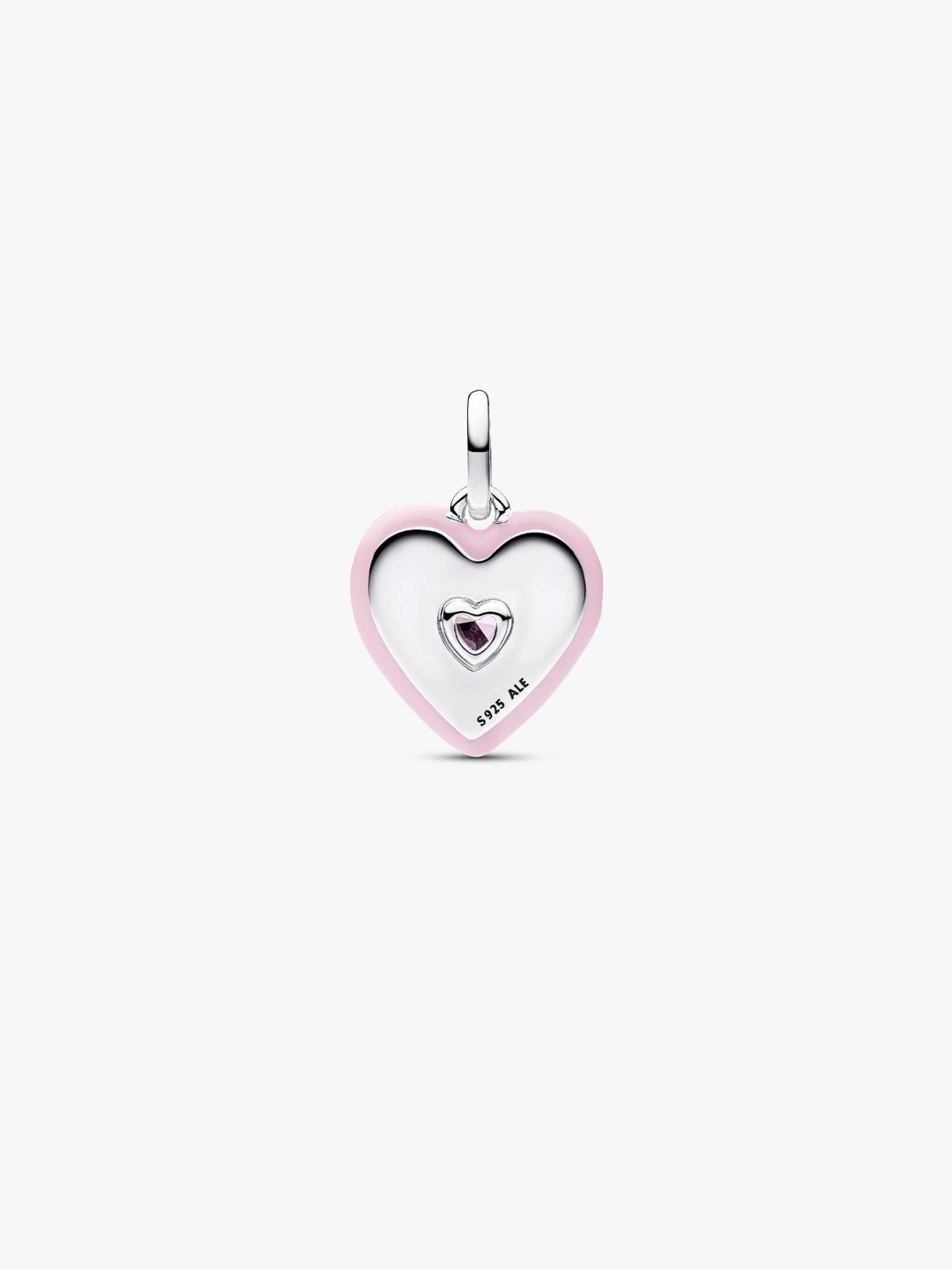 Conta Medalhão Coração Rosa Radiante
