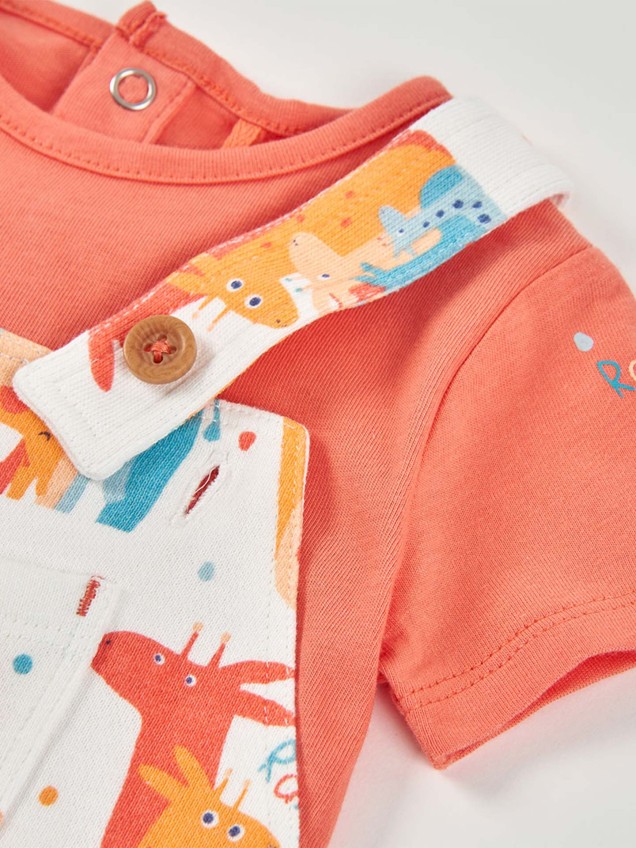 Conjunto de Jardineiras e Body