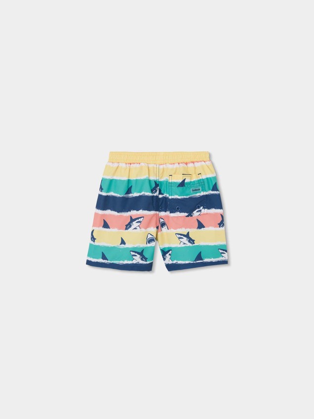Calções de Banho com Riscas Estampadas