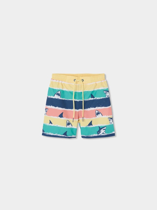 Cal��es de Banho com Riscas Estampadas