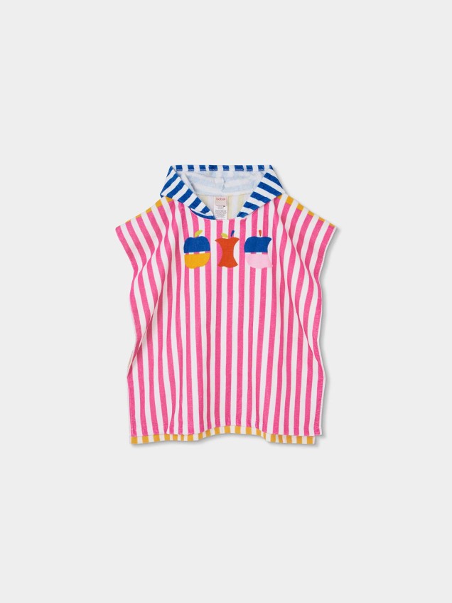 Toalha Poncho com Padr�o de Riscas
