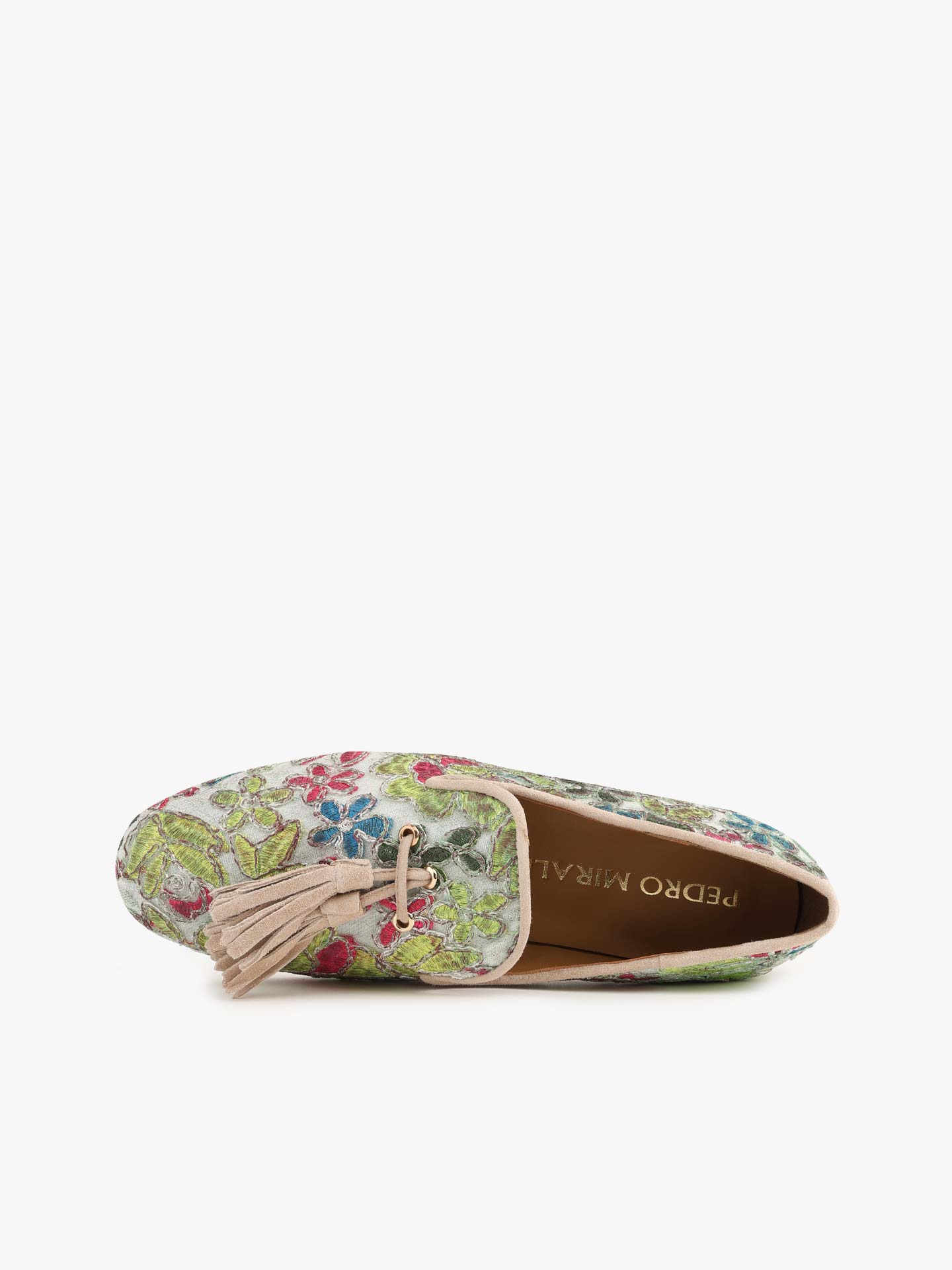 Mocassins com Padrão Floral e Borla