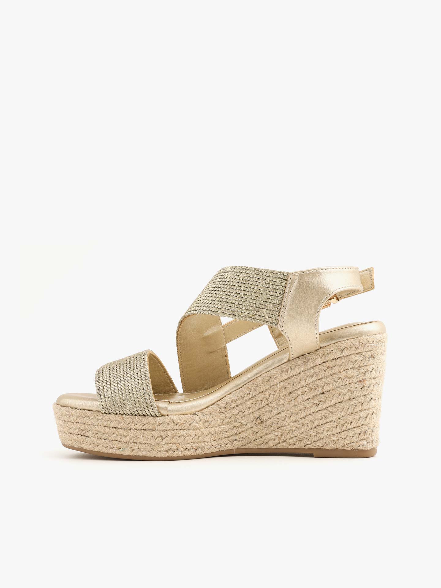 Sandálias de Cunha com Tiras Cruzadas