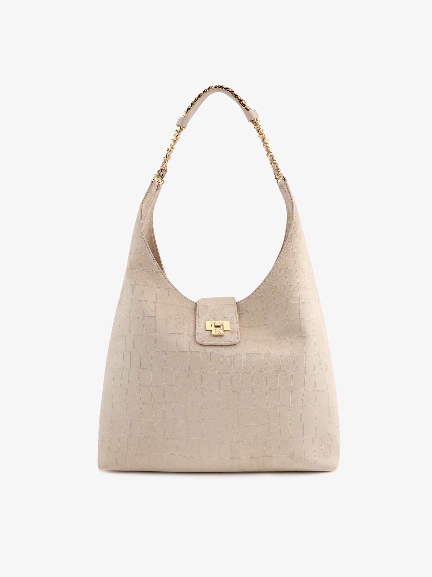 Mala de Ombro Efeito Camurça