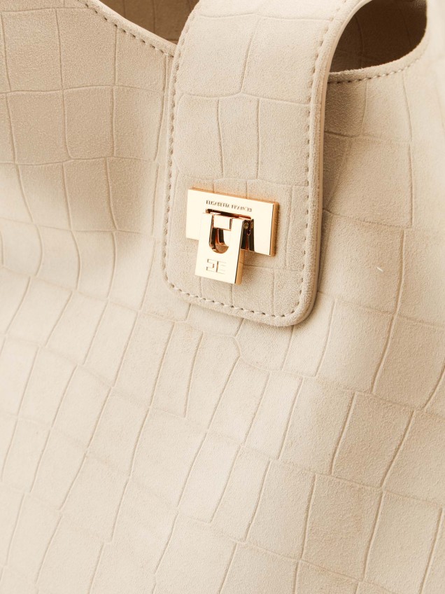 Mala de Ombro Efeito Camurça