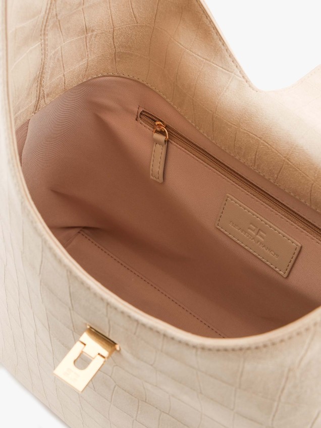 Mala de Ombro Efeito Camurça