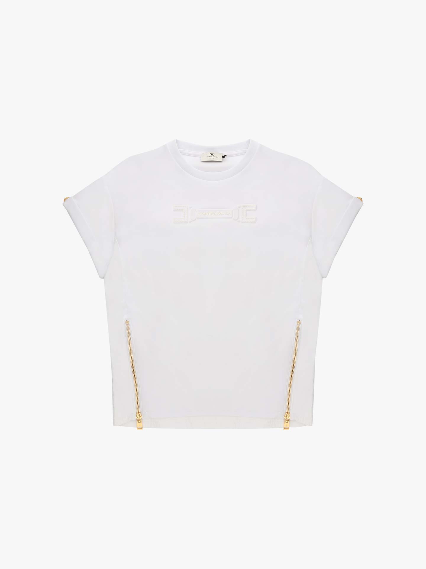 T-shirt com Relevo e Fechos Laterais