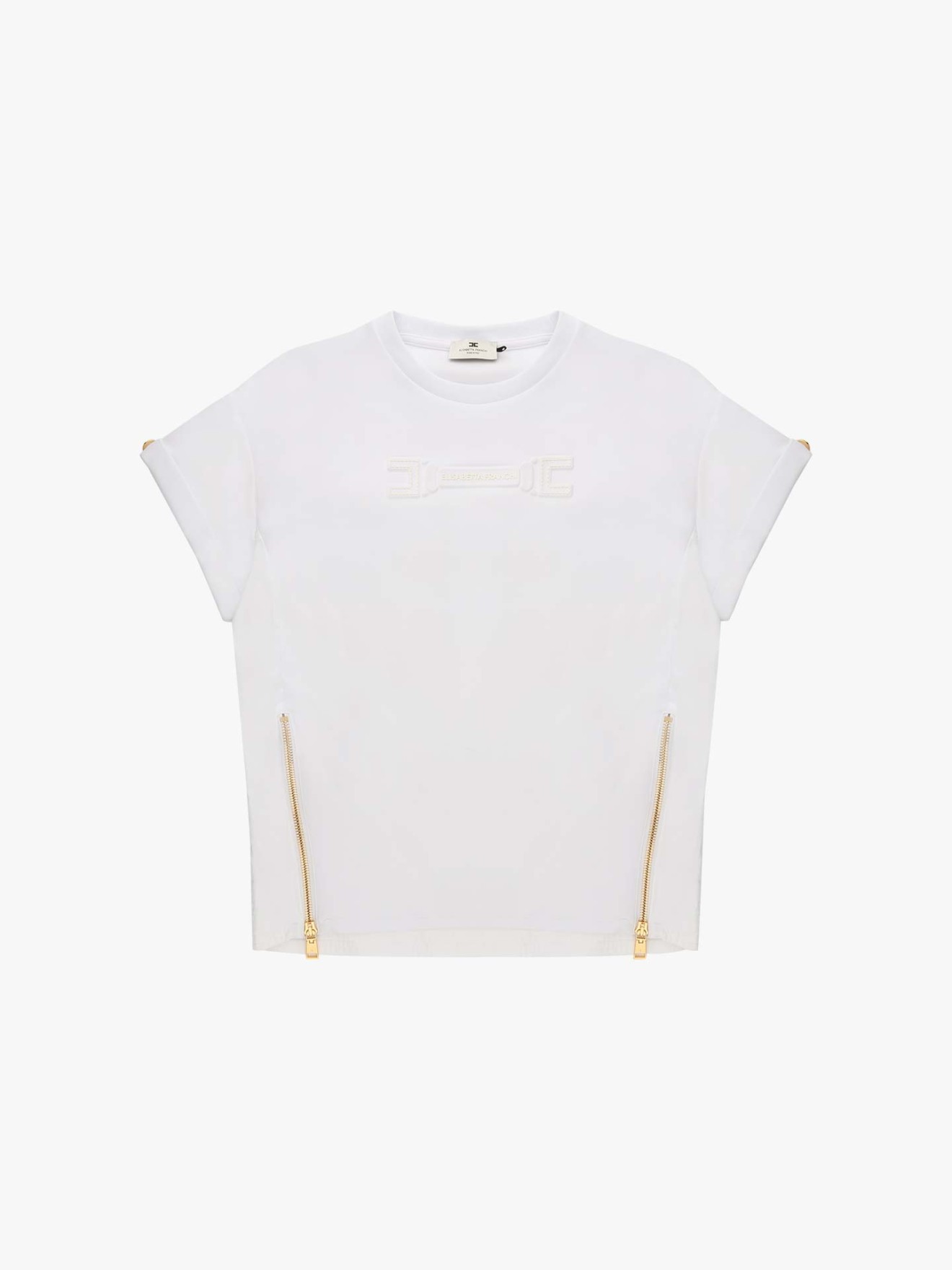 T-shirt com Relevo e Fechos Laterais