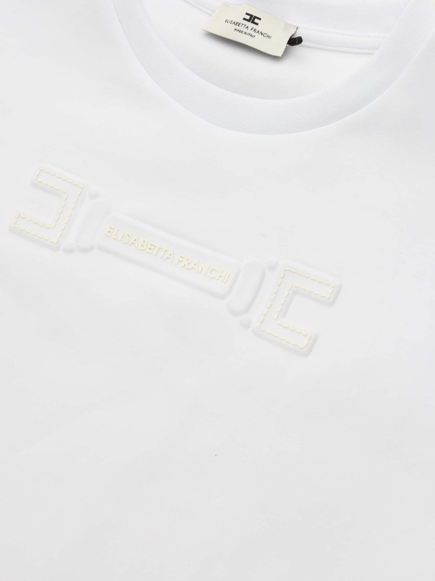 T-shirt com Relevo e Fechos Laterais