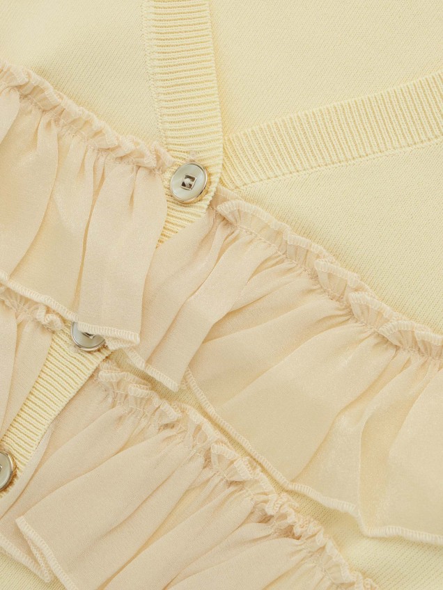 Casaco de Malha com Folhos