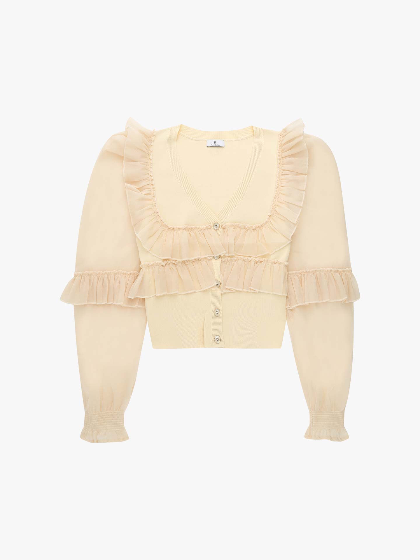 Casaco de Malha com Folhos