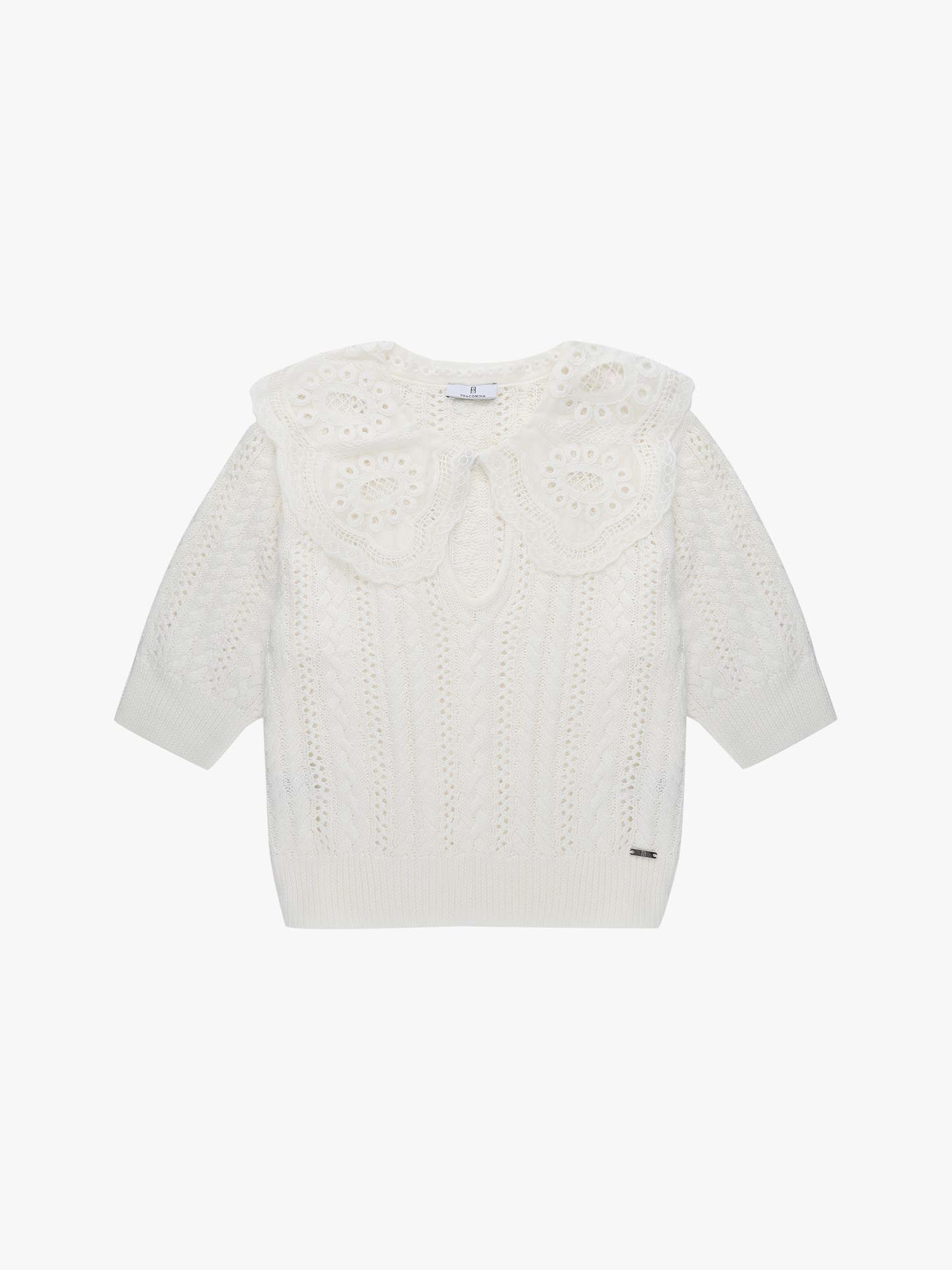 Camisola de Malha com Bordado Inglês