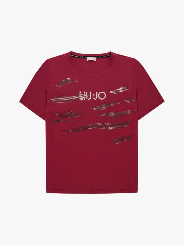 T-shirt com Log�tipo e Aplica��es