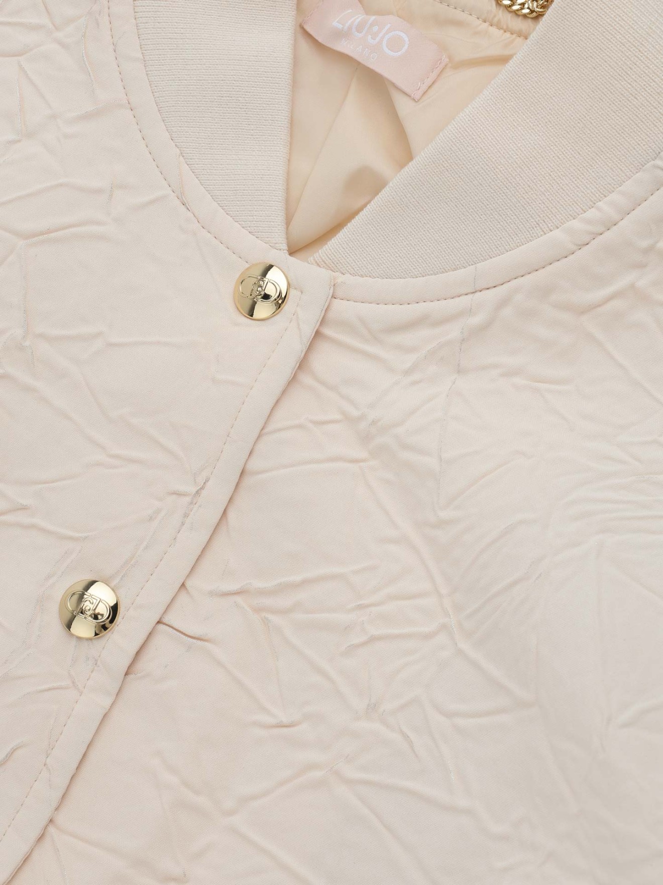 Casaco Bomber com Textura Enrugada Metalizada