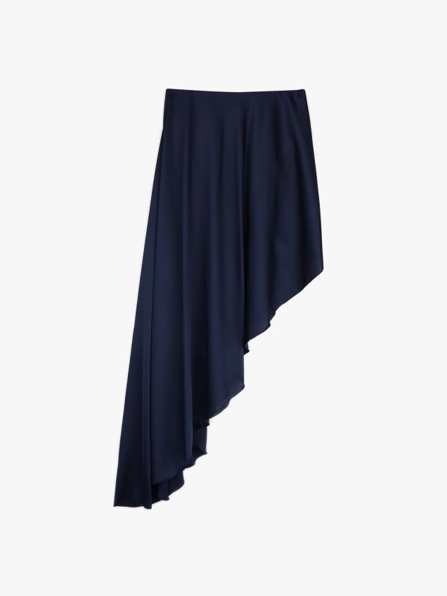 Saia Midi Assim�trica Acetinada