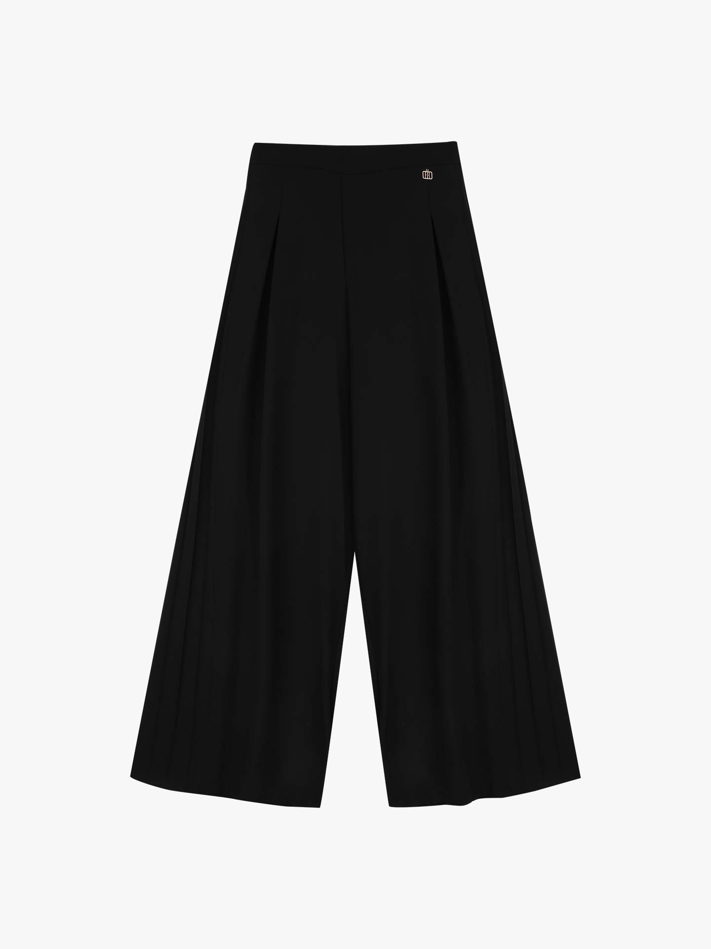 Calças Culottes Largas com Pregas