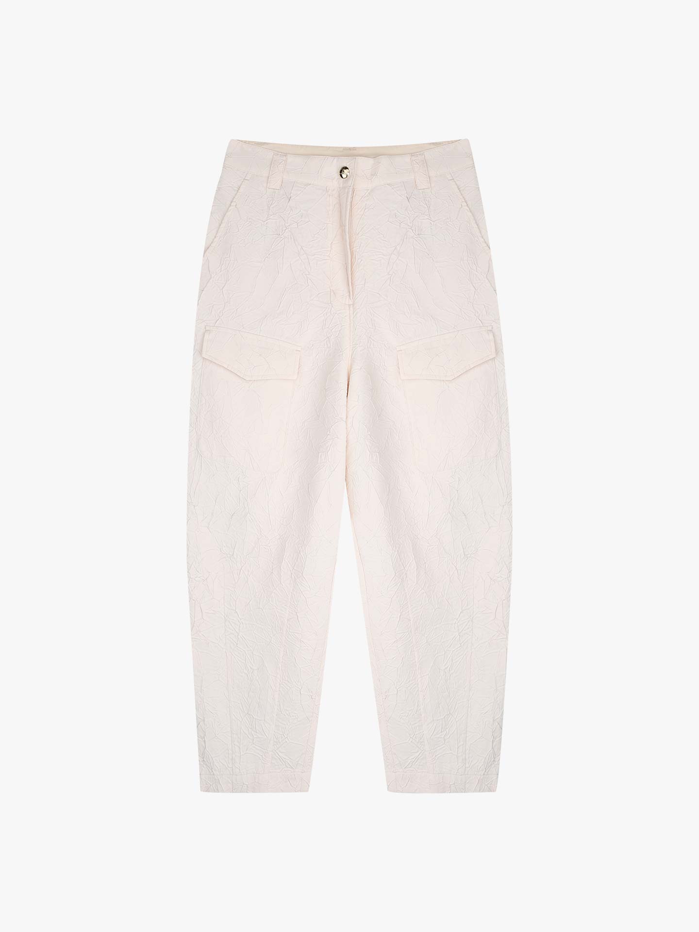 Calças Cargo com Textura Enrugada