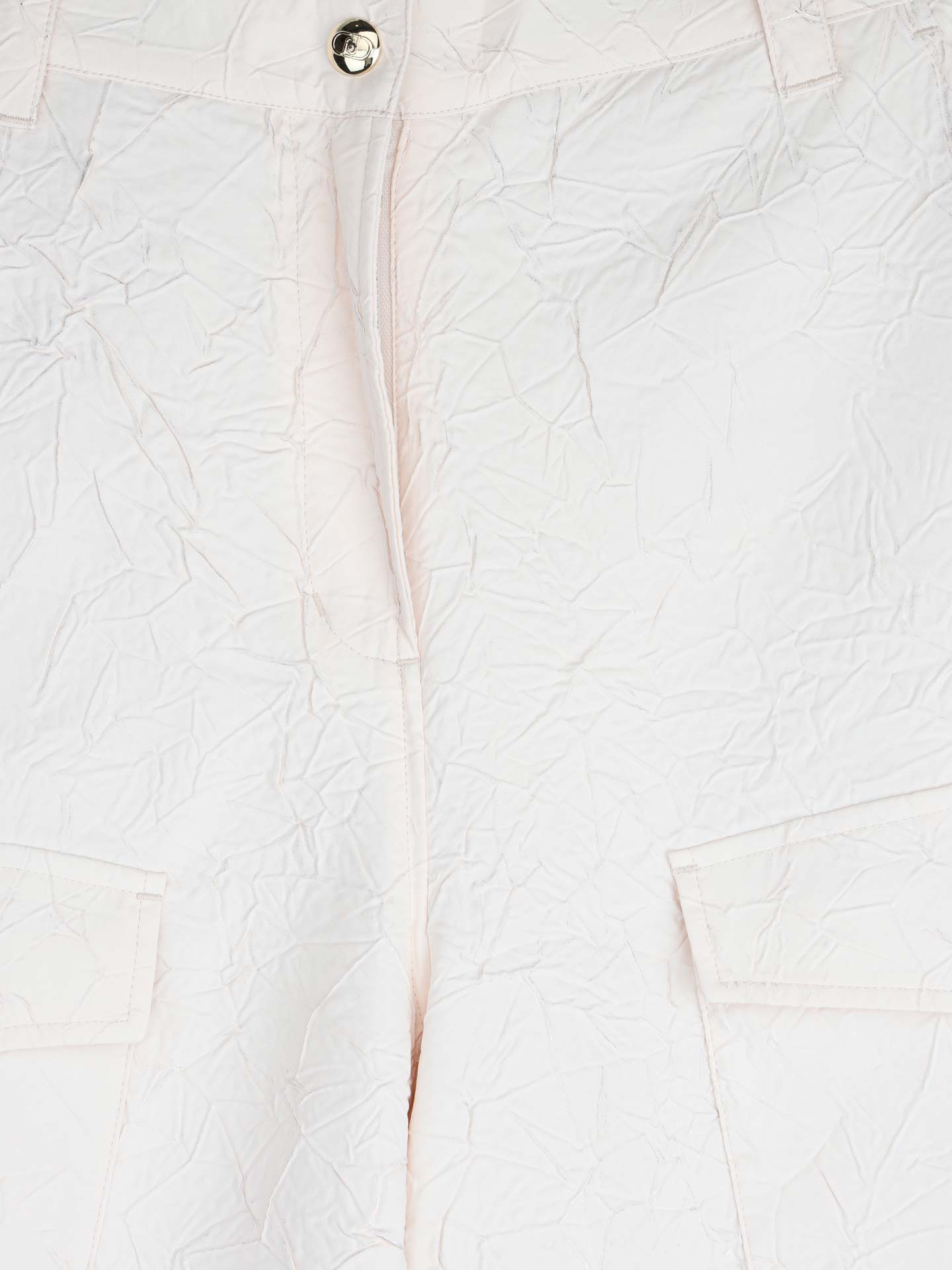 Calças Cargo com Textura Enrugada