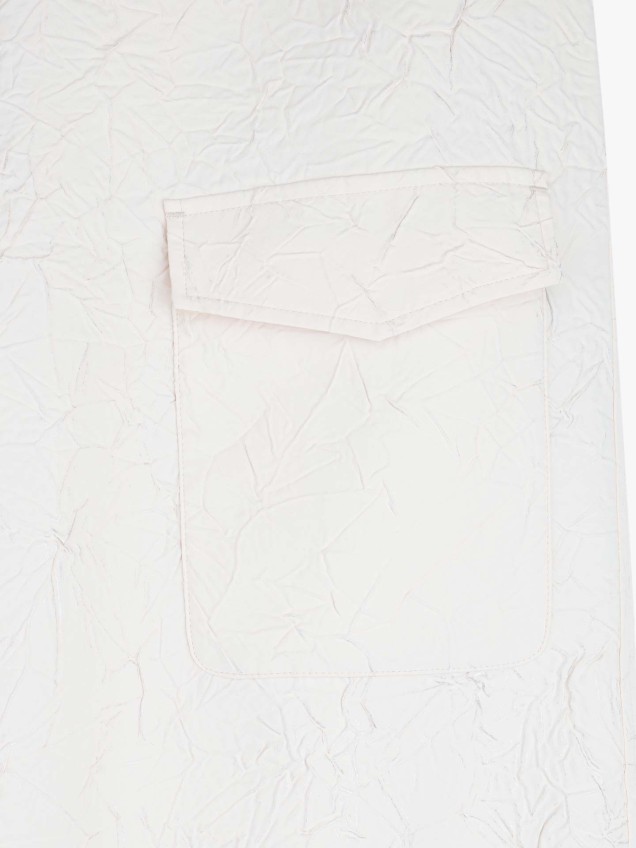 Calças Cargo com Textura Enrugada