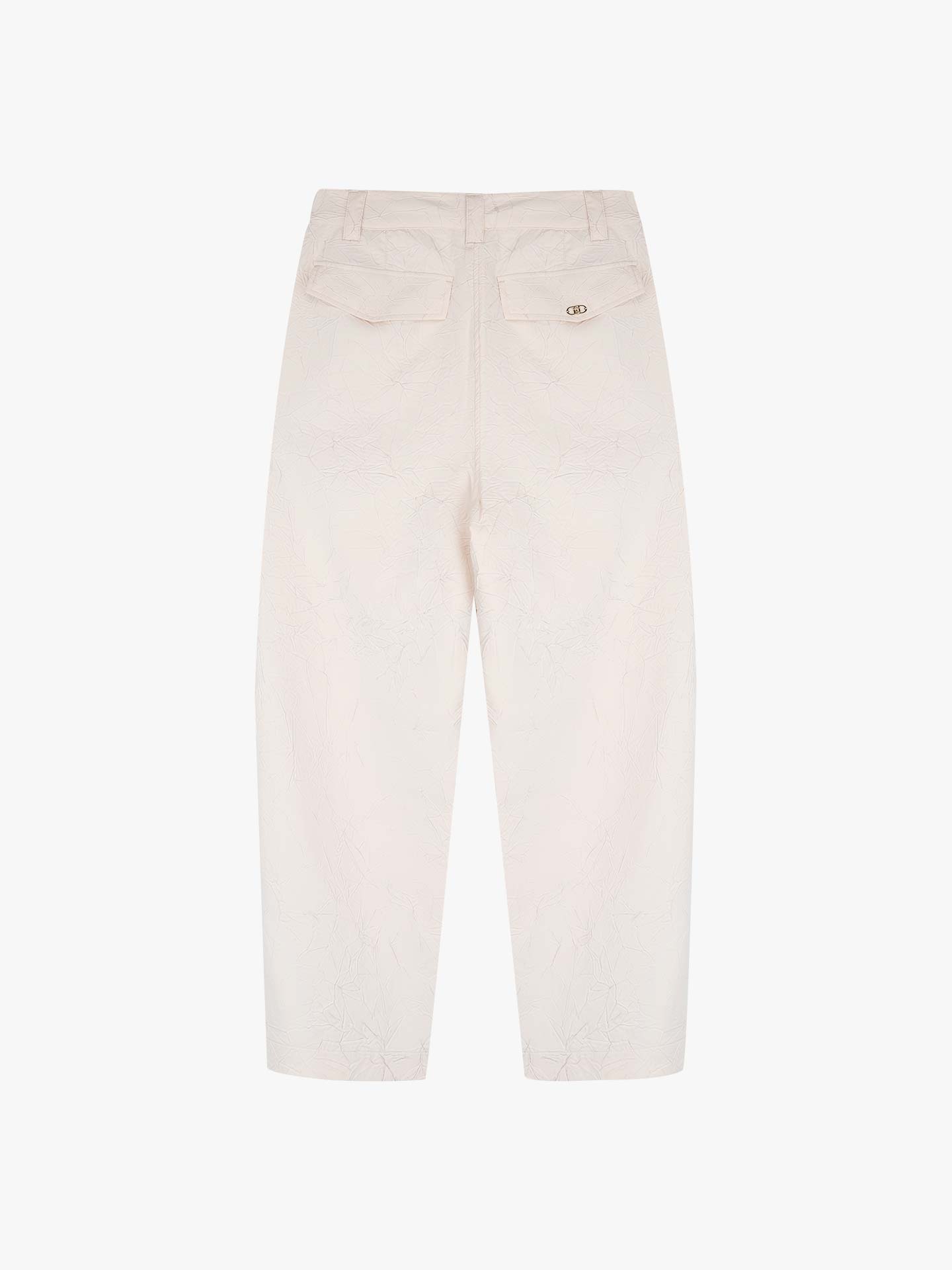 Calças Cargo com Textura Enrugada