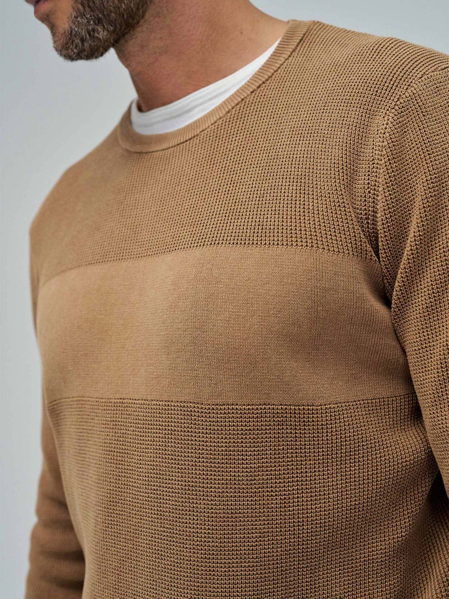 Camisola de Malha Tricotada com Textura Waffle