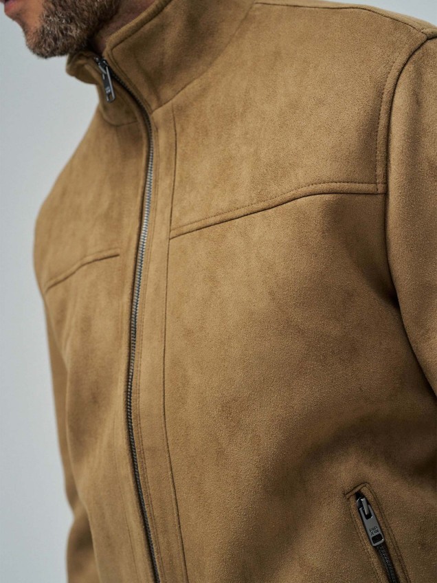 Casaco Bomber Efeito Suede