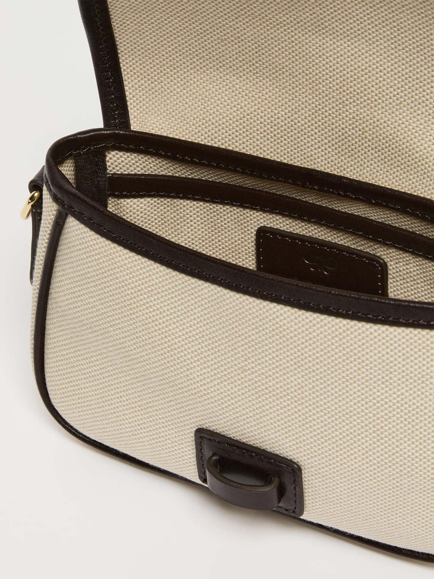 Mala de Tiracolo Pequena Weekend Max Mara em Lona com Detalhes em Pele