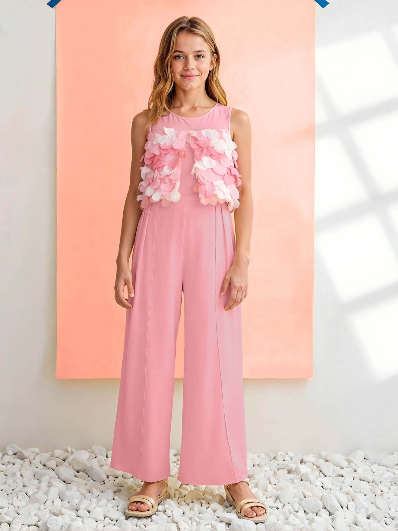 Macacão com Aplicação de Flores 3D