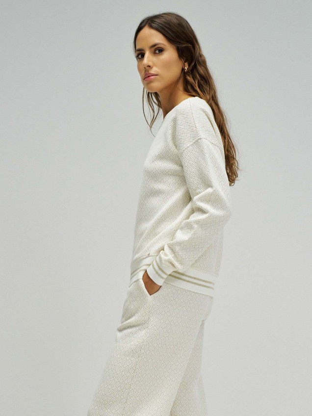 Sweatshirt em Malha Jacquard