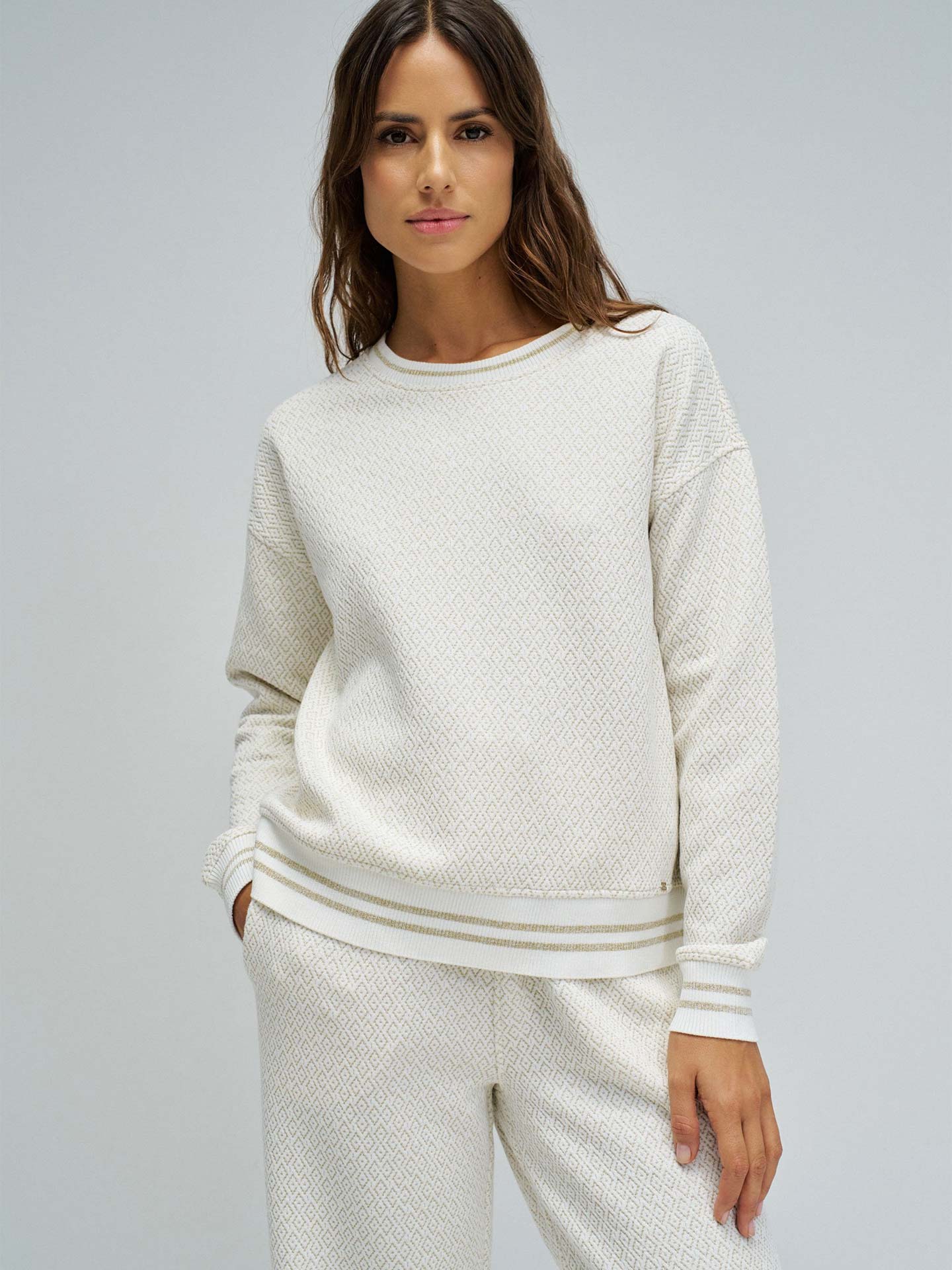 Sweatshirt em Malha Jacquard
