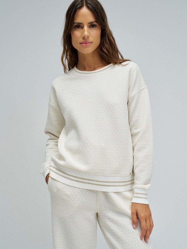 Sweatshirt em Malha Jacquard