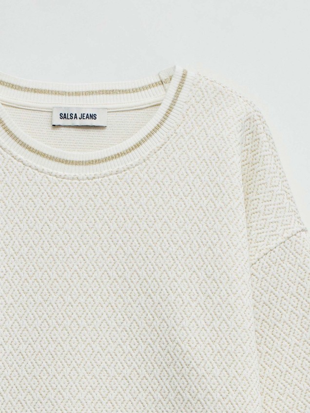 Sweatshirt em Malha Jacquard