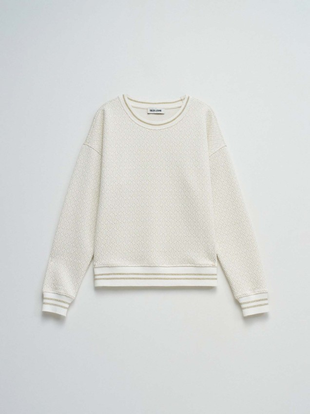 Sweatshirt em Malha Jacquard