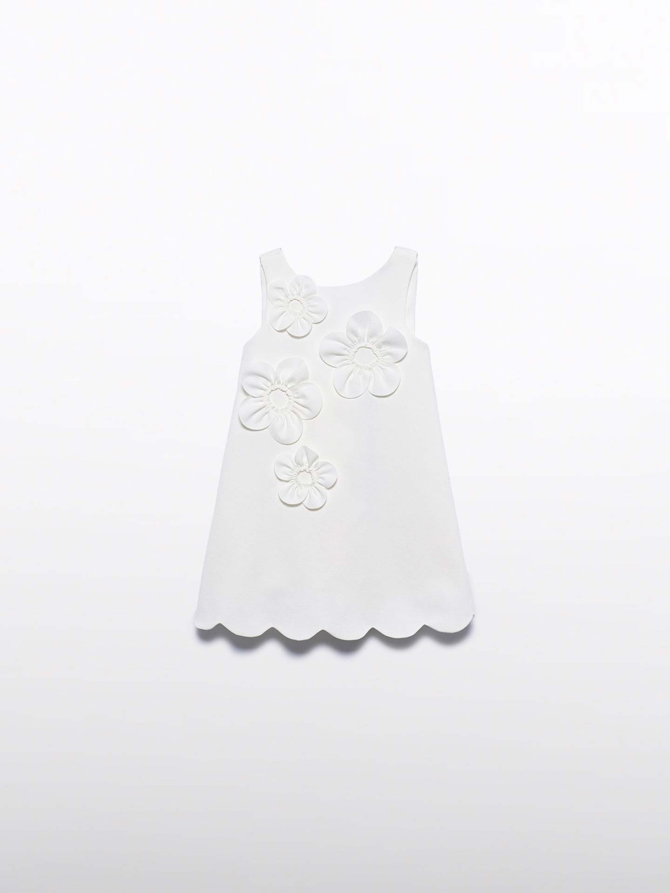 Vestido de Crepe com Flores 3D