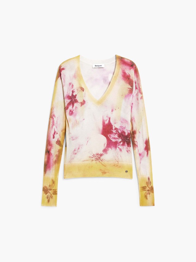 Camisola de Malha com Padrão Floral