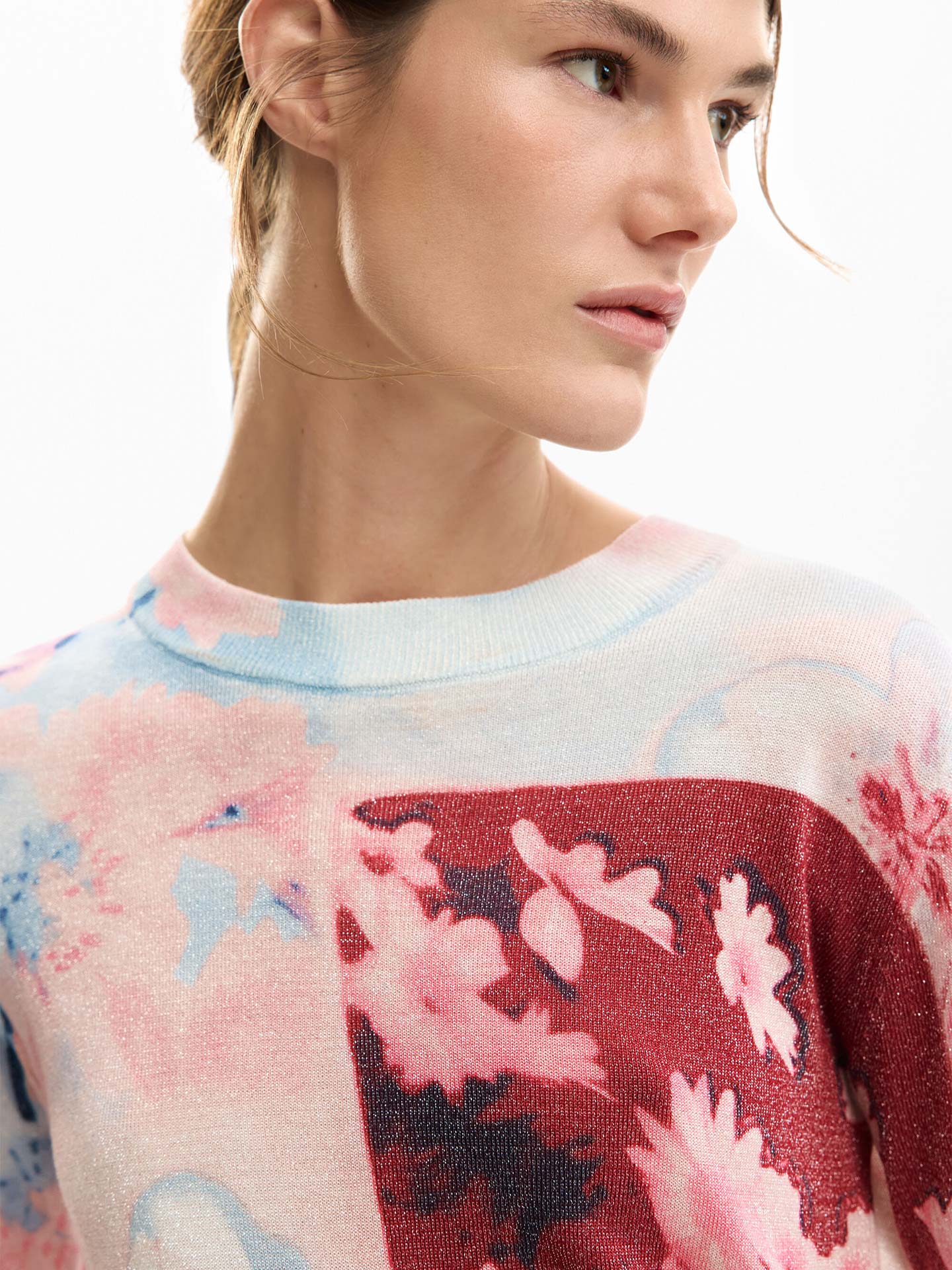 Camisola de Malha com Estampado Floral