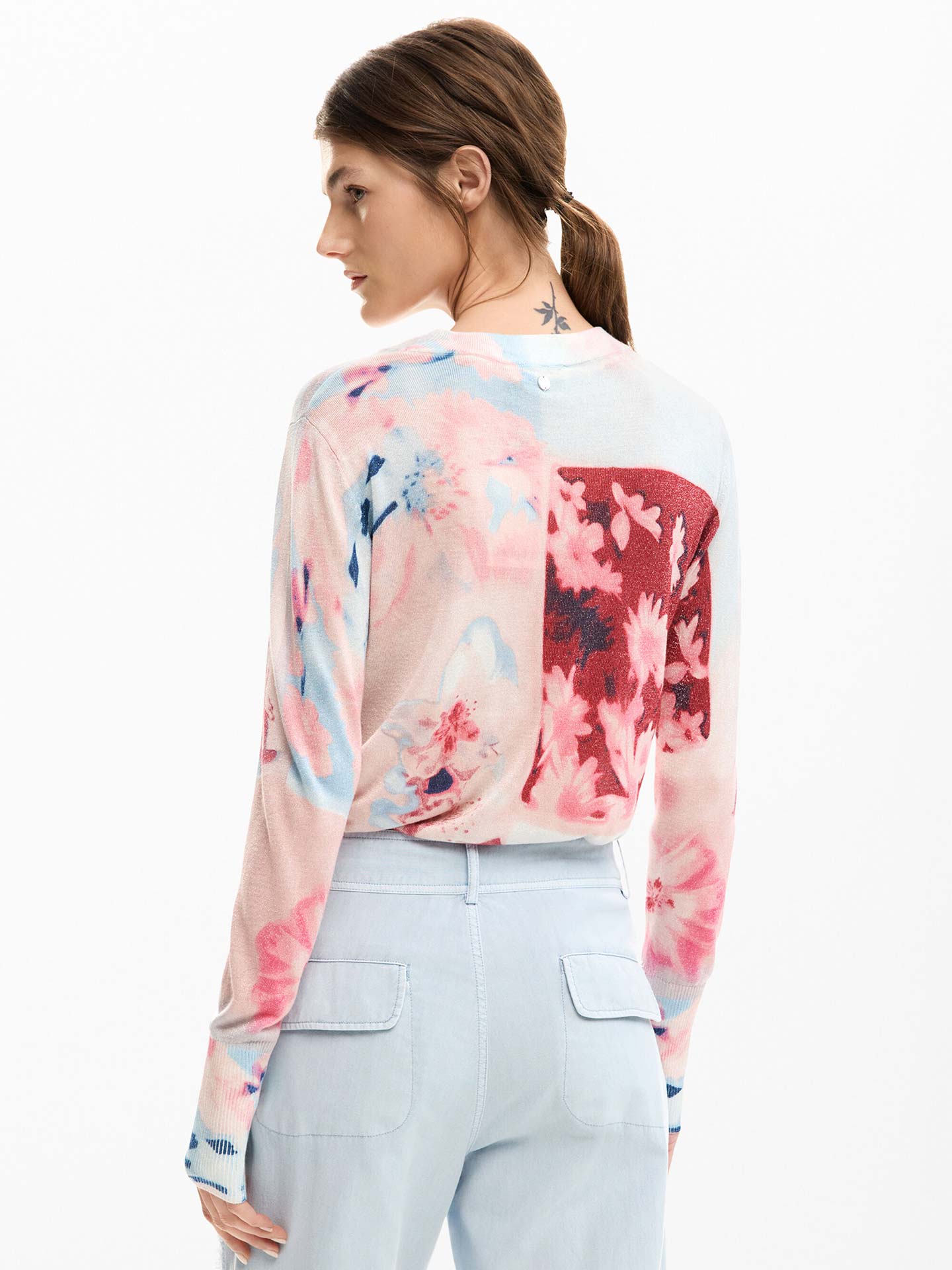 Camisola de Malha com Estampado Floral