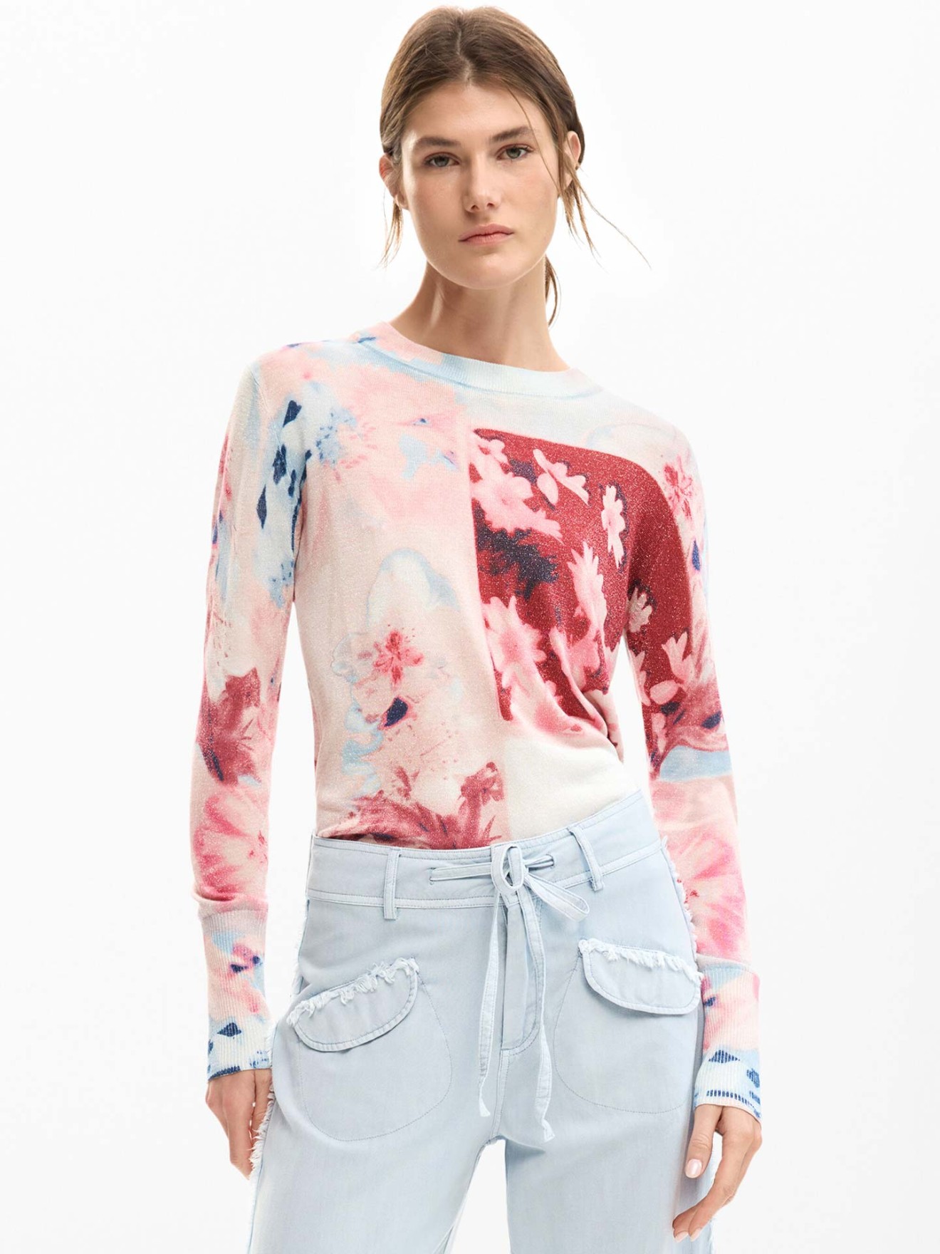 Camisola de Malha com Estampado Floral