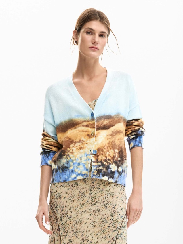 Casaco de Malha Estampada