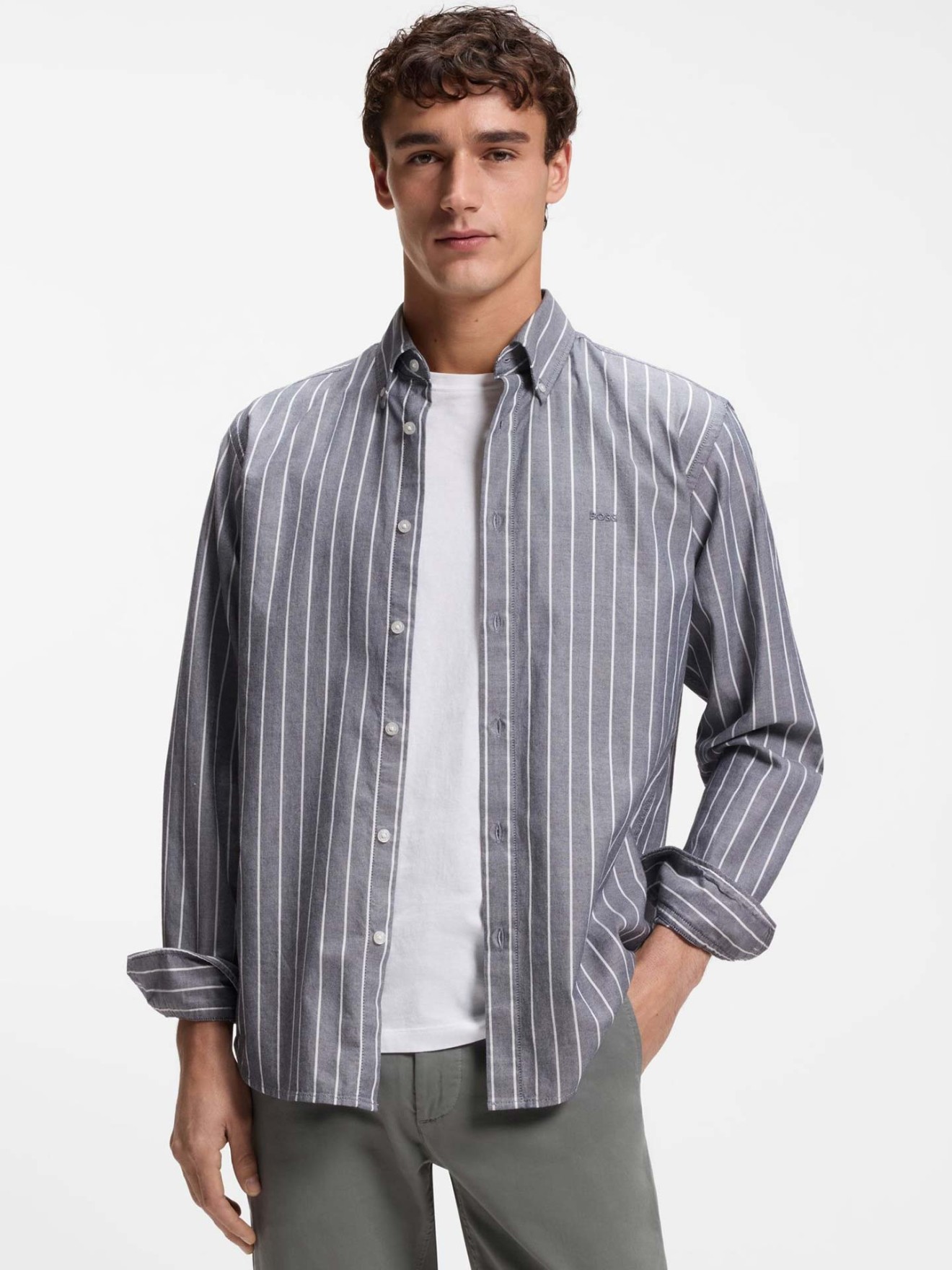 Camisa de Manga Comprida �s Riscas