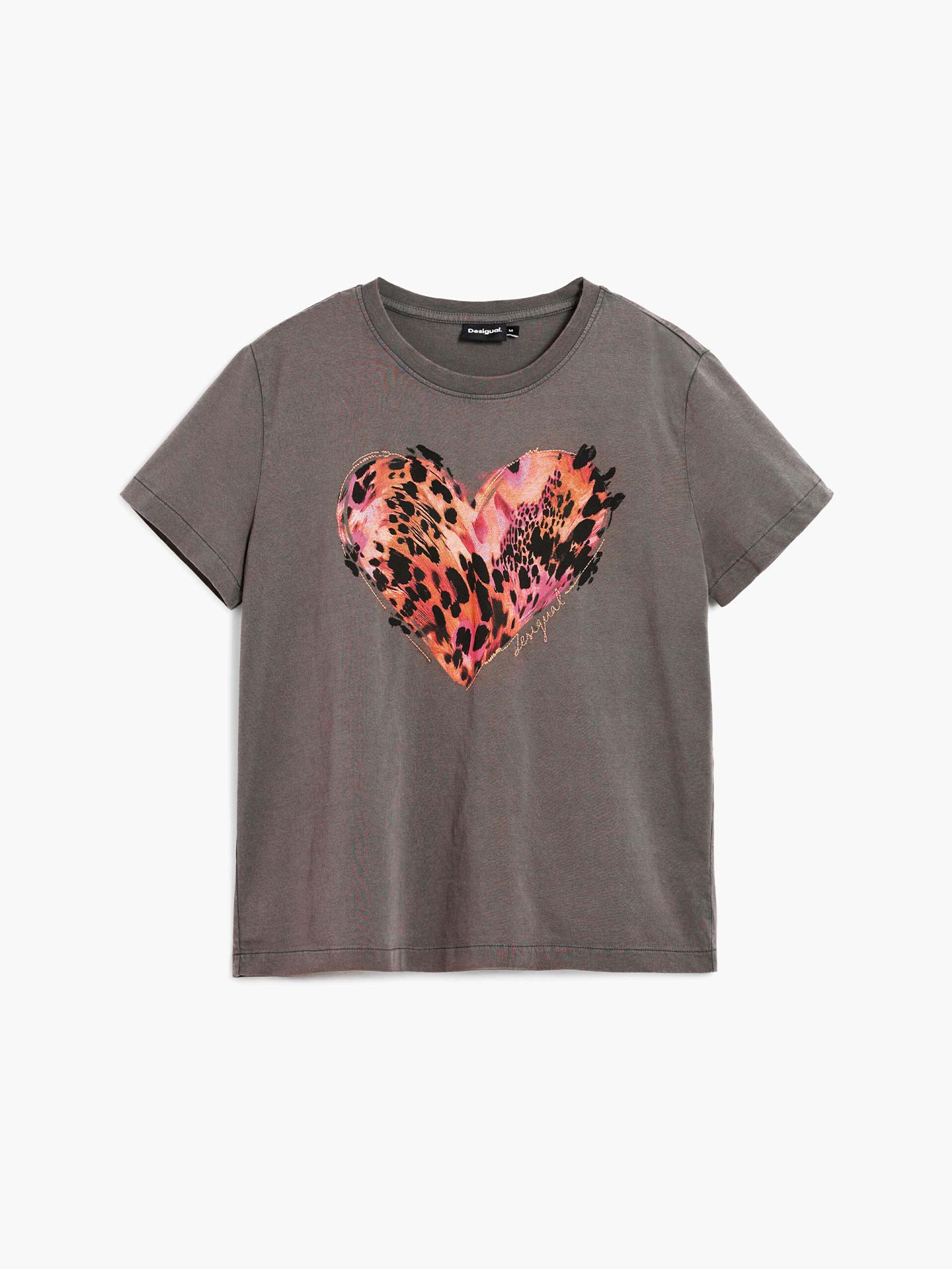 T-shirt com Estampado de Coração Animal Print