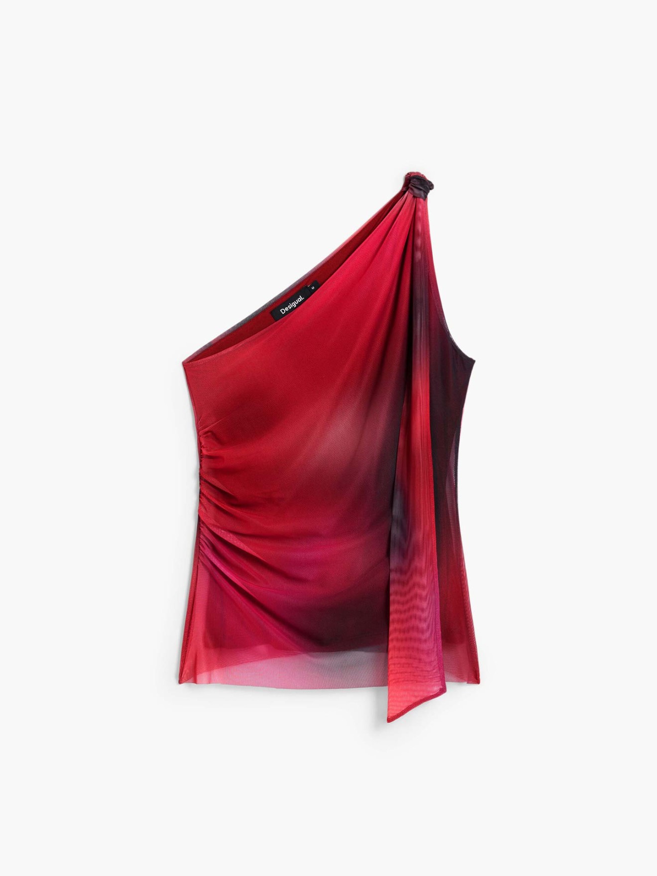 Top Assim�trico Drapeado com N�
