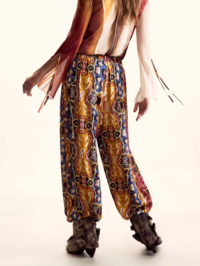 Calças Palazzo Fluidas Desigual x Mr. Christian Lacroix