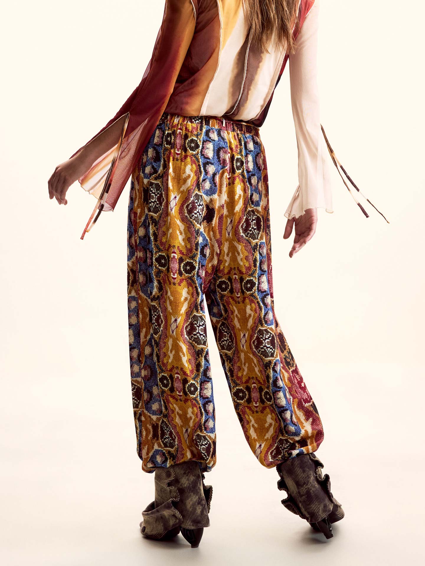 Calças Palazzo Fluidas Desigual x Mr. Christian Lacroix