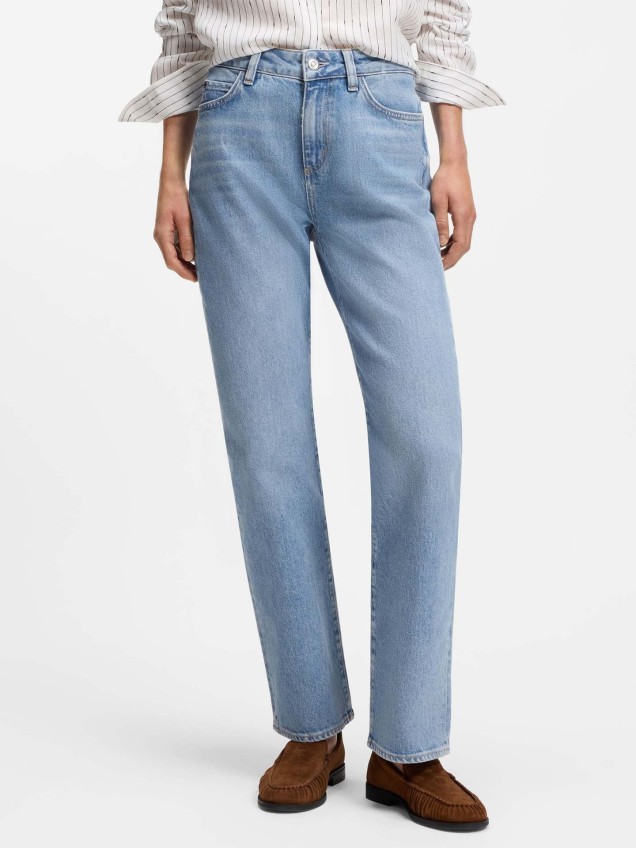 Calças de Ganga de Perna Reta