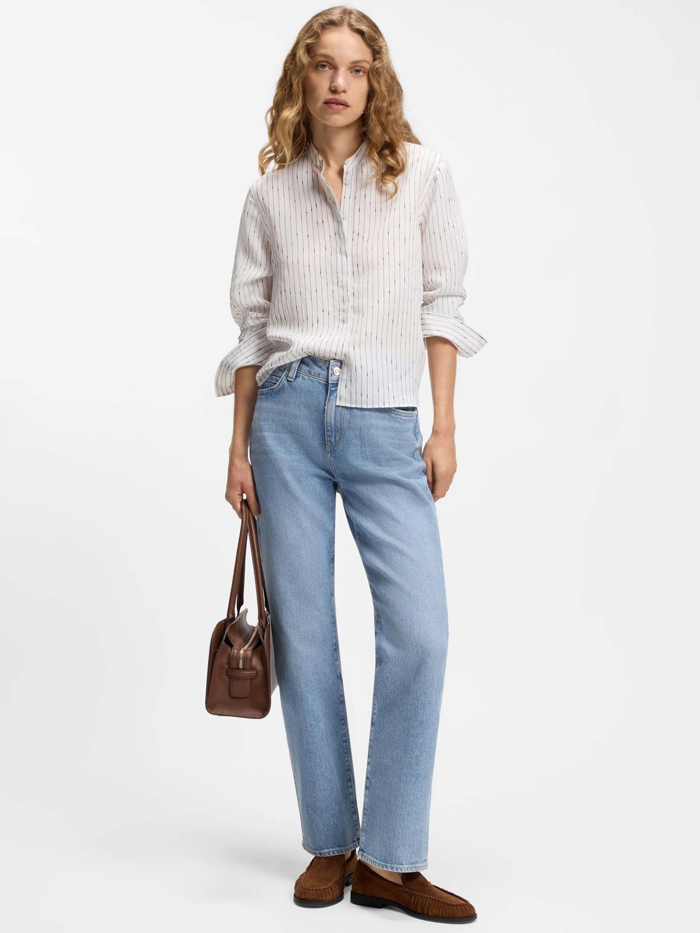 Calças de Ganga de Perna Reta