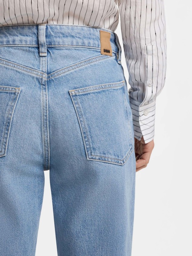 Calças de Ganga de Perna Reta